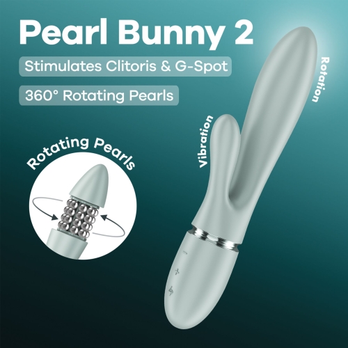Вібратор-кролик із перловим масажем сіро-зелений Satisfyer Pearl Bunny 2 Greygreen - 9