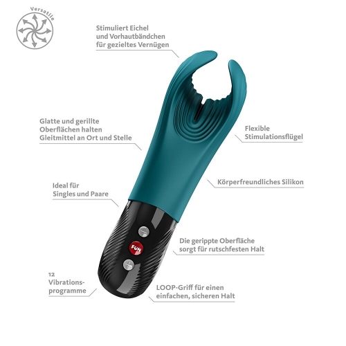 Вибратор для пениса зеленый Fun Factory MANTA Bottle Green подходит для парных игр - 7