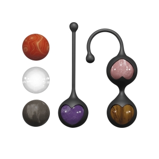 Вагинальные шарики с камушками черного цвета Adrien Lastic Harmony Stones 2 штуки 
