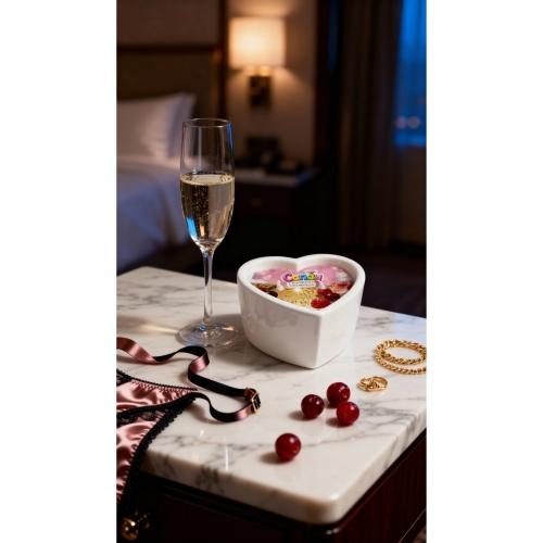 Массажная свеча в форме сердца с ароматом шампанского с клюквой Candy Cranberry Champagne 70 мл - 10