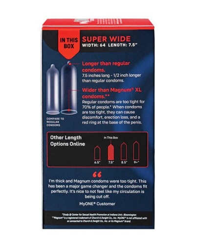 Презервативы большие ультратонкие латексные MyONE Super Wide 10 штук - 3