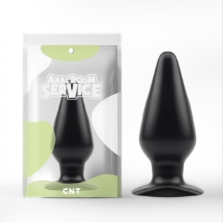 Анальная пробка конусообразная черного цвета Cnt Anal Pleasure размер Medium