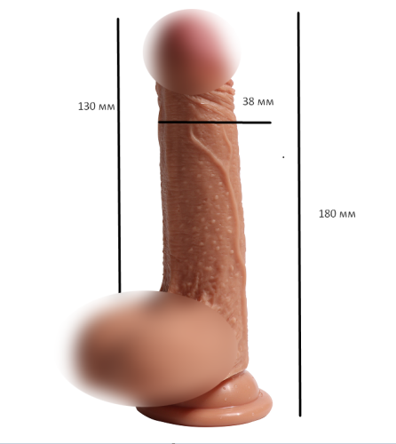 Фалоімітатор 13/3, 8 см реалістик силікон Crowley realistic dildo XISE - 1