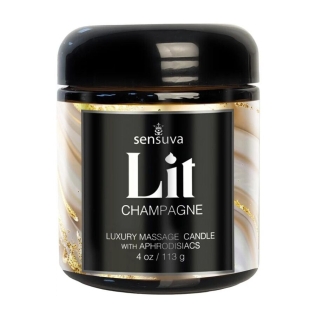 Массажная свеча с ароматом шампанского Sensuva Lit Champagne Massage Candle 113 г