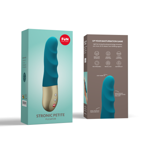 Пульсатор вібратор Блакитний вагінальний з хвилями FUN FACTORY Stronic Petite - 8