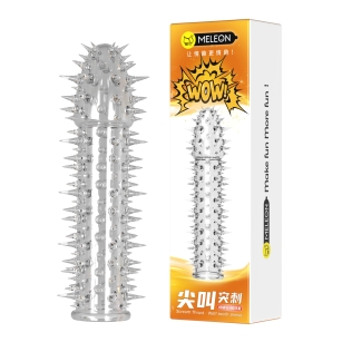 Стимулююча насадка на член із шипами прозора Meleon - Screaming Thorn Wolf Braces CRISTAL