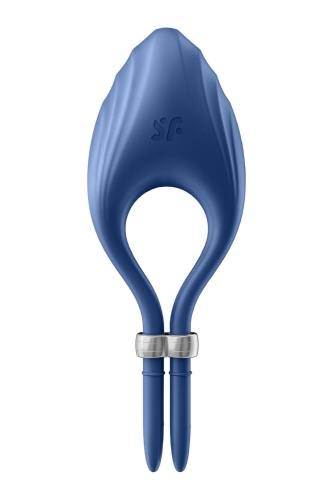 Эрекционное виброкольцо для пениса синего цвета Satisfyer Duelist - 2