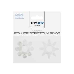 Эрекционные кольца на пенис прозрачного цвета 2 штуки Toy Joy Power stretchy Rings