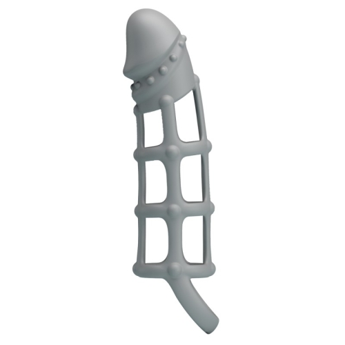 Насадка для пеніса з петлею для мошонки сіра LYBAILE Penis Sleeve Ball Strap - 3