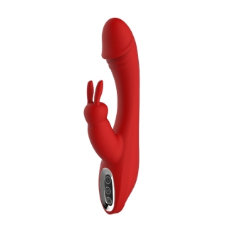 Вибромассажер кролик со стимуляцией клитора и точки G красный Dream toys REVOLUTION ARTEMIS