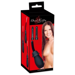 Анальный душ в комплекте с 3 насадками черного цвета Bad Kitty Intimate Shower