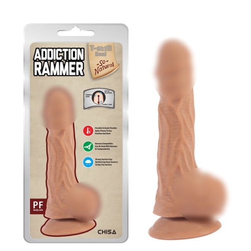 Фалоімітатор реалістичний на присосці бежевого кольору Chisa Addiction Rammer - 1