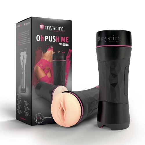 Мастурбатор в колбе Вагина телесного цвета Mystim Push me - 6
