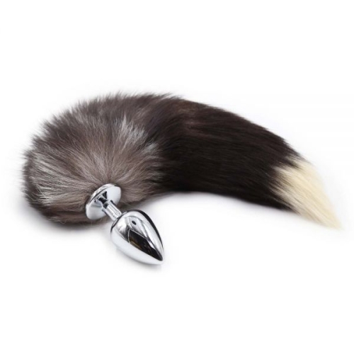 Анальна пробка з хвостом Єнот Raccoon Tail M - 1