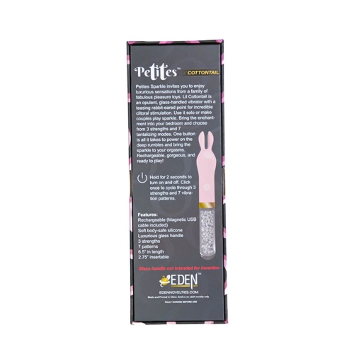 Вибратор с ушками для клитора розового с серебристым цвета BMS Factory Petites Lil’ Cottontail Vibrator - 8