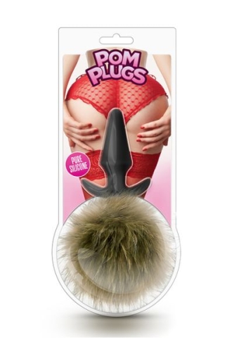 Анальна пробка з жовтим хвостиком кролика POM PLUGS BROWN - 2