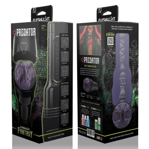 Мастурбатор в колбе вагина в стиле Фантазийный Хищник серого цвета Fleshlight Fantasy Predator - 2