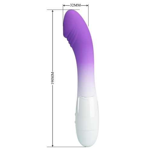 Вібратор для точки G ребристий біло-фіолетовий Lybaile Pretty Love Elemental Vibrator - 7