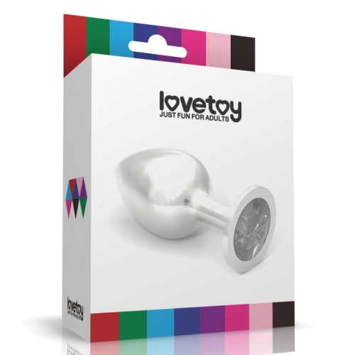 Анальна пробка сріблястого кольору із кристалом червоного кольору Lovetoy Rosebud Plug - 2