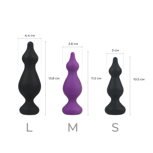 Анальна пробка силіконова чорна Adrien Lastic Amuse Big розмір L - 4