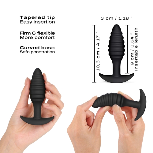 Анальная пробка спиралевидная силиконовая черного цвета Dorcel - 2