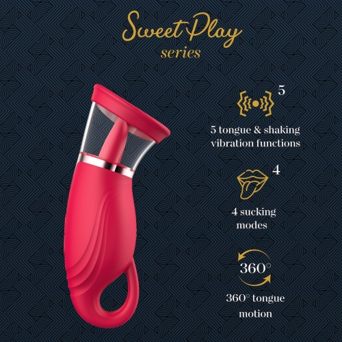 Вакуумный стимулятор з язычком Erospace Licking Tongue Suction Vibrator Sweet Play A18 - 2