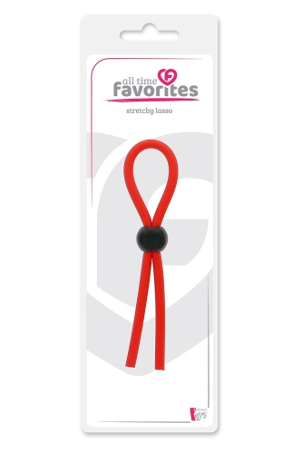 Эрекционное кольцо (лассо) для члена красное DREAM TOYS STRETCHY THICK LASSO - 2