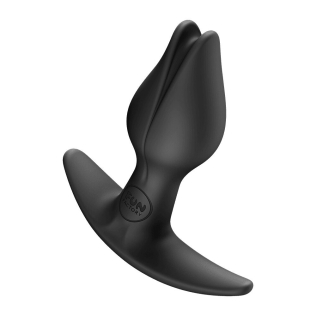 Анальная пробка с тонким ограничителем в виде бутона черная Fun Factory BOOTIE FEM