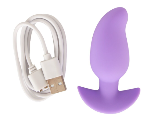 Анальна фіолетова вібропробка Soft Silicone Vibrating Mini Butt Plug - 3