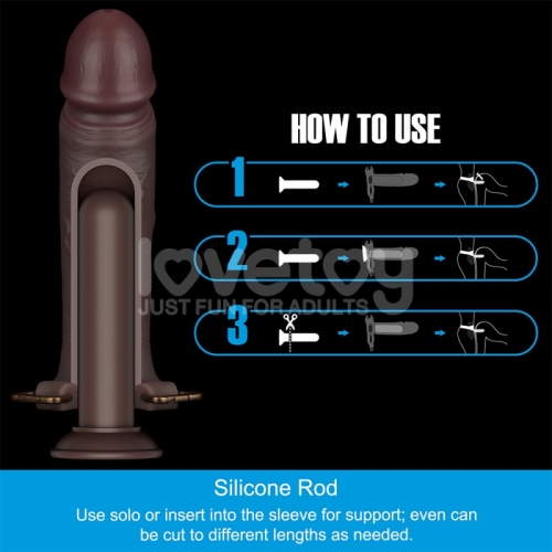 Страпон ременной полый мужской черного цвета Lovetoy Ingen 9 Enhanced Set размеры L/XL/2XL - 3