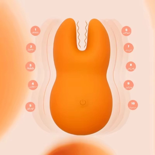 Вібратор для клітора із роздвоєним кінчиком жовтого кольору Sweet Em Velvet Lure - 7