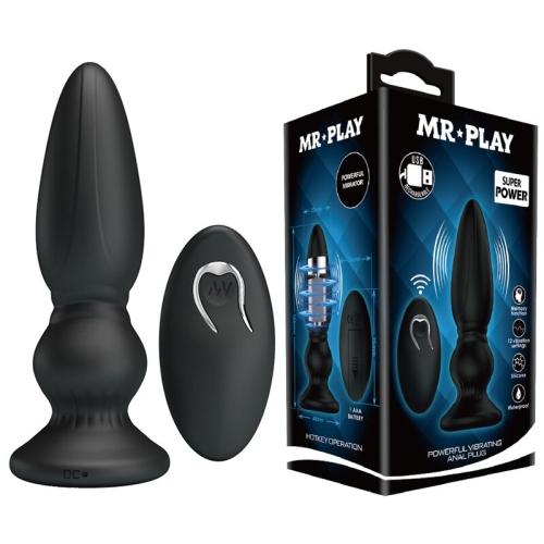 Анальна пробка з вібрацією і пультом ДУ MR PLAY Super Power LYBAILE - 1