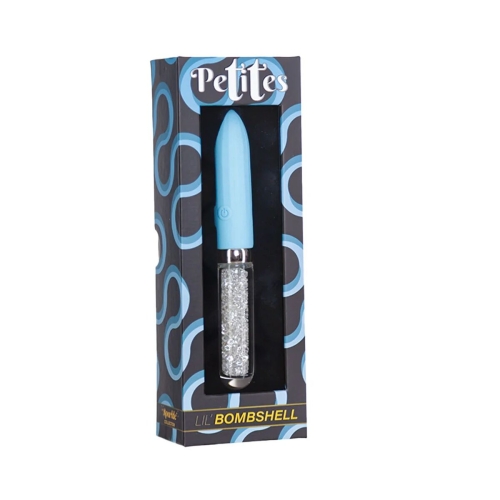 Віброкулька для клітора блакитного із сріблястим кольором BMS Factory Petites Lil’ Bombshell Vibrator - 5