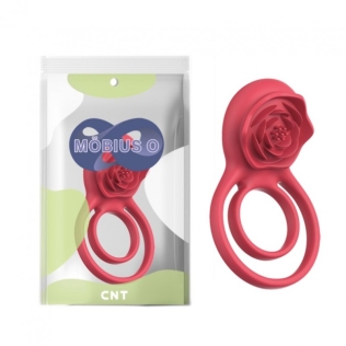 Кільце ерекційне з вібростимулятором для клітора Rose Dual Power Ring червоний