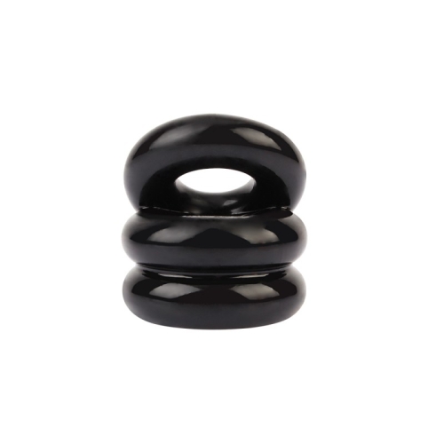 Ерекційні кільця на член чорного кольору Chisa Dual Pleasure Ring - 3