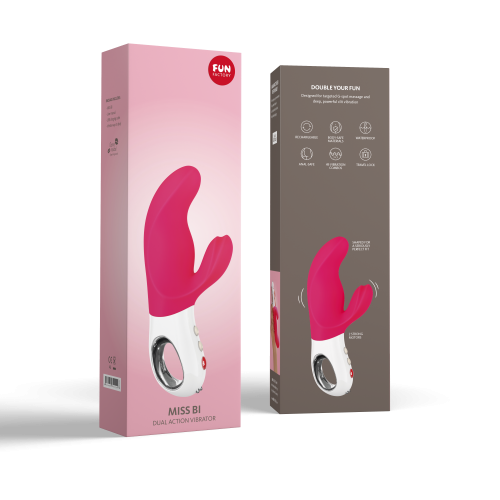 Вибратор со стимуляцией клитора розовый Fun Factory Miss Bi - 13