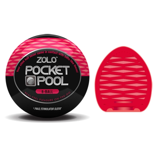 Мастурбатор яйце червоного кольору Zolo Pоcket pool 8 Ball - 1