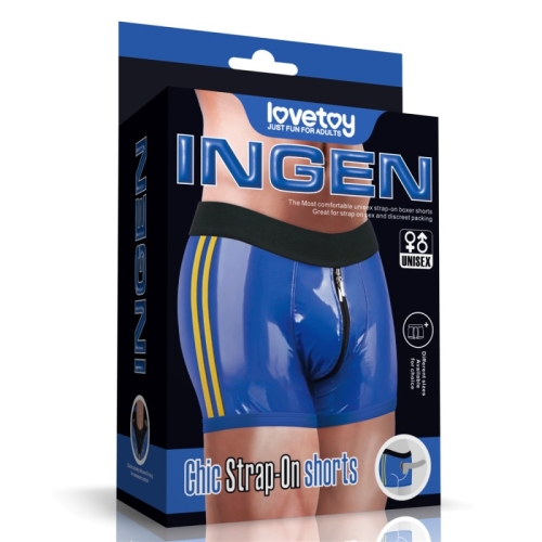 Стильні шортики унісекс синього кольору Chic Strap-On Shorts Medium Середній для талії 80-89см - 1