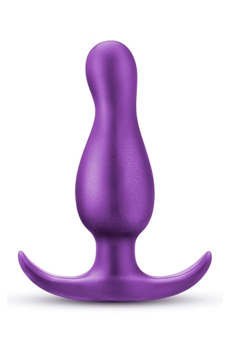 Анальна силіконова пробка з вигнутим кінчиком та якірним стопером Anal Adventures Blush - 1
