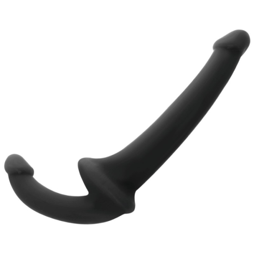 Страпон двойной для женщин без ремешков силикон черного цвета Addicted Toys Strapless Strapon Black - 2