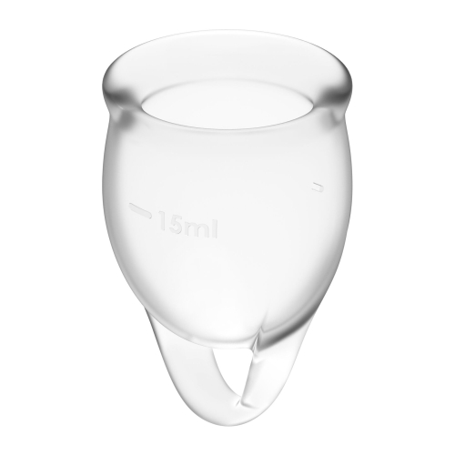 Набір менструальних чаш Satisfyer Feel Confident Transparent на 15 мл та 20 мл 2 штуки - 3