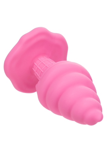 Анальная пробка с присоской в форме мороженого розовая CalExotics Yum Bum Ice Cream Cone - 8