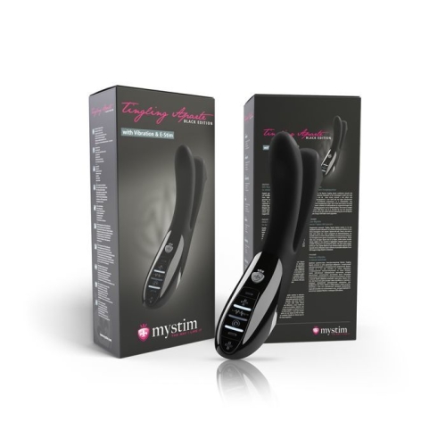 Двойной вибратор с электростимуляцией Mystim Tingling Aparte eStim Black - 7