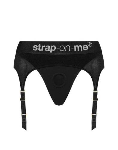 Трусики для страпона с подвязками для чулок Strap-On-Me REBEL HARNESS - L - 3