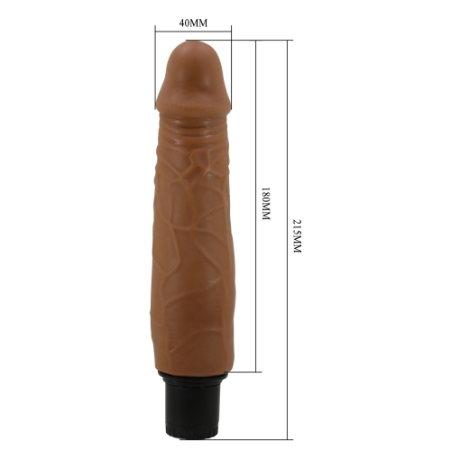 Вібратор реалістичний коричневого кольору LyBaile Baile Waldofr Sliding Skin - 10
