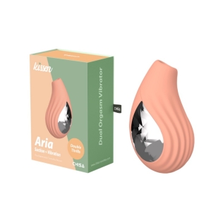 Вибратор клиторальный с вакуумной стимуляцией оранжевого цвета Chisa Kissen Aria