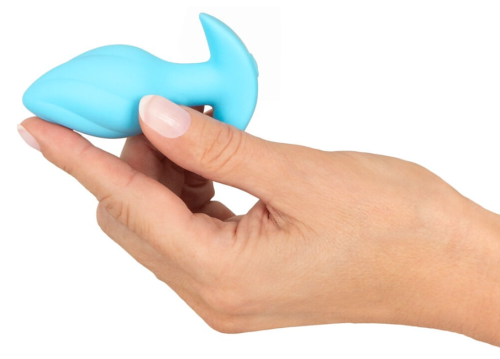 Анальная вибропробка синяя Soft Silicone Vibrating Mini Butt Plug - 6