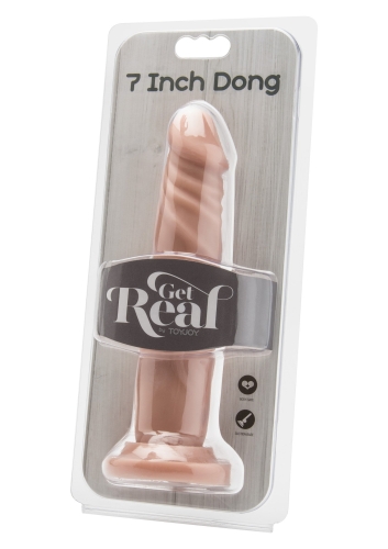 Реалистичный фаллоимитатор с присоской бежевый ToyJoy Get Real Dong - 2