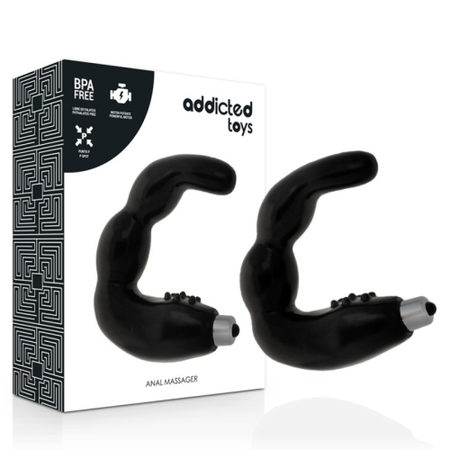 Вібромасажер простати для чоловіків чорний Addicted Toys Prostate Anal Massager Vibration - 1