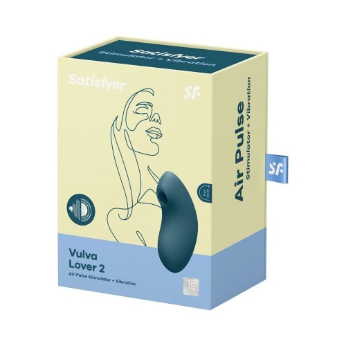 Вакуумный клиторальный стимулятор синего цвета Satisfyer Vulva Lover 2 - 4